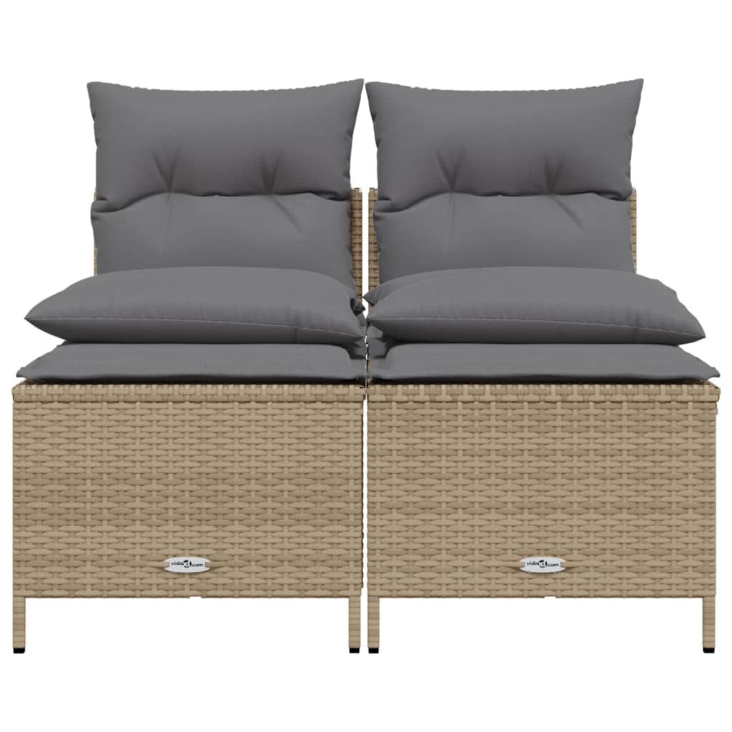 Set Divano da Giardino 4 pz con Cuscini Beige in Polyrattan 368374