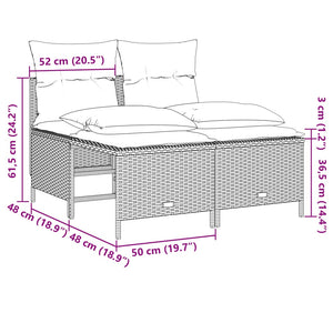 Set Divano da Giardino 4 pz con Cuscini Beige in Polyrattan 368375