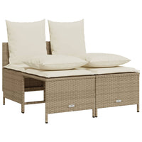 Set Divano da Giardino 4 pz con Cuscini Beige in Polyrattan 368384