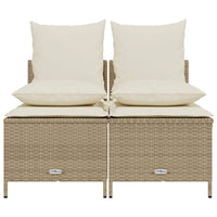 Set Divano da Giardino 4 pz con Cuscini Beige in Polyrattan 368384