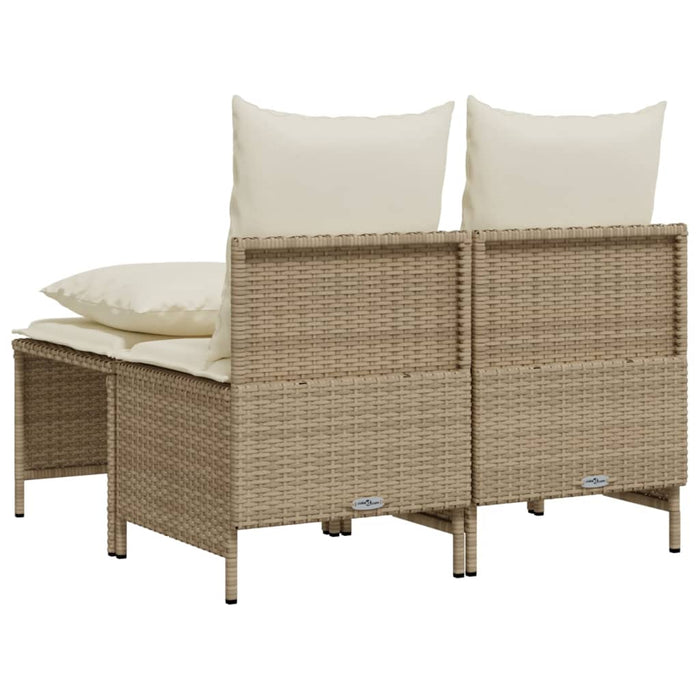 Set Divano da Giardino 4 pz con Cuscini Beige in Polyrattan 368384