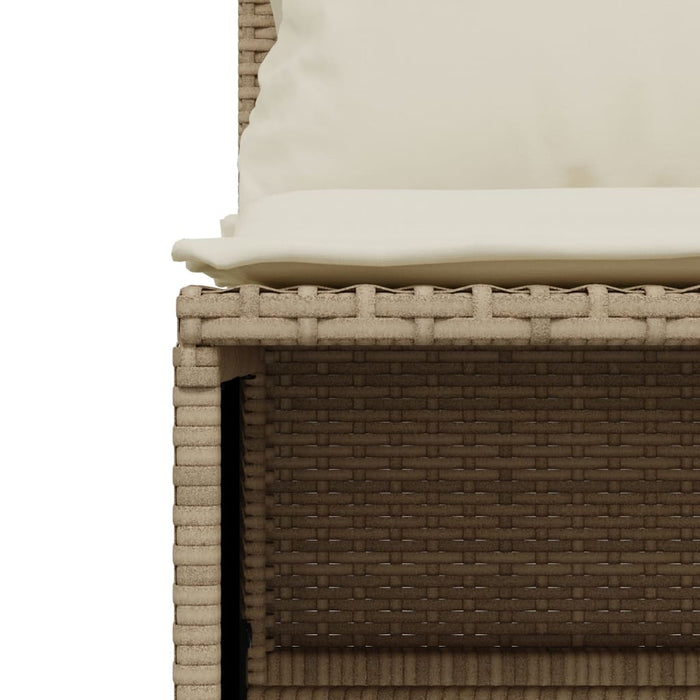 Set Divano da Giardino 4 pz con Cuscini Beige in Polyrattan 368384