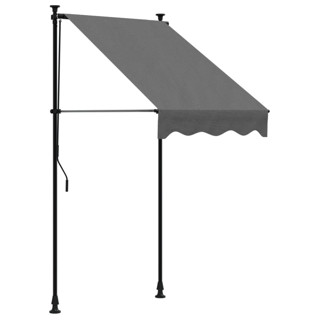 Tenda da Sole Retrattile Antracite 100x150 cm Tessuto e Acciaio 368736