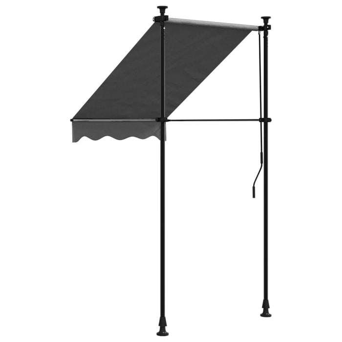 Tenda da Sole Retrattile Antracite 100x150 cm Tessuto e Acciaio 368736