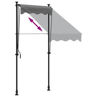 Tenda da Sole Retrattile Antracite 100x150 cm Tessuto e Acciaio 368736