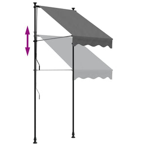 Tenda da Sole Retrattile Antracite 100x150 cm Tessuto e Acciaio 368736