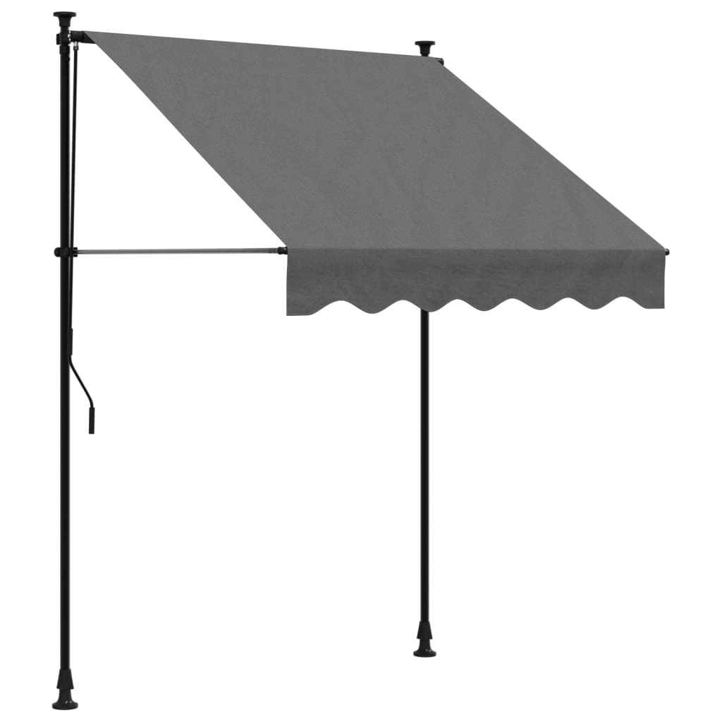 Tenda da Sole Retrattile Antracite 150x150 cm Tessuto e Acciaio 368737