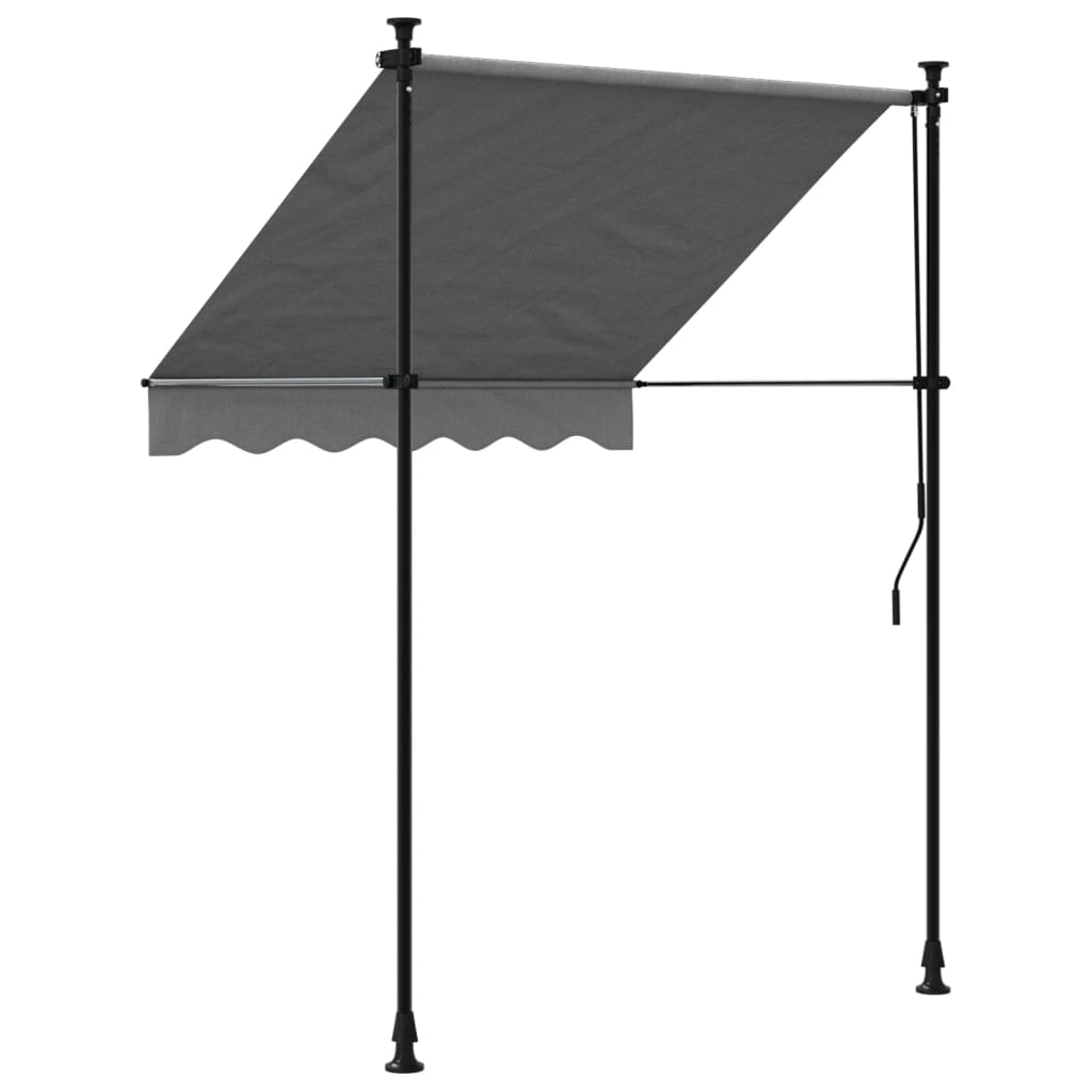 Tenda da Sole Retrattile Antracite 150x150 cm Tessuto e Acciaio 368737