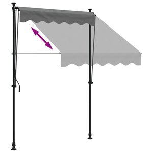 Tenda da Sole Retrattile Antracite 150x150 cm Tessuto e Acciaio 368737