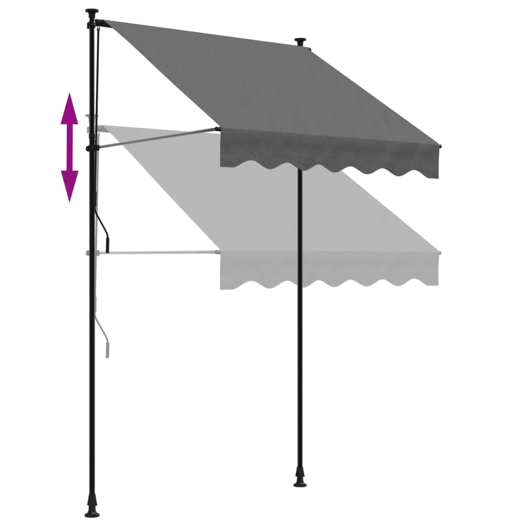 Tenda da Sole Retrattile Antracite 150x150 cm Tessuto e Acciaio 368737