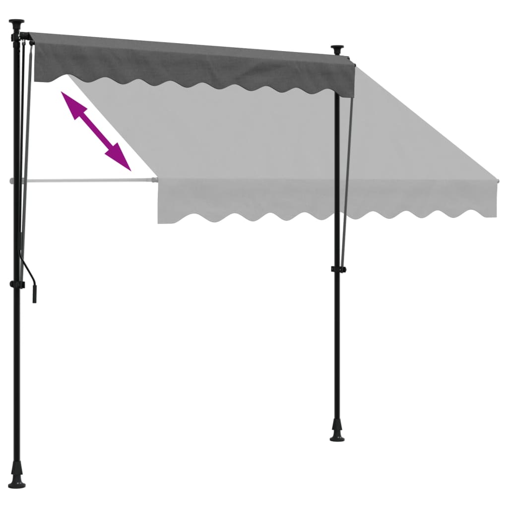 Tenda da Sole Retrattile Antracite 200x150 cm Tessuto e Acciaio 368738