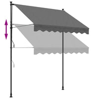 Tenda da Sole Retrattile Antracite 200x150 cm Tessuto e Acciaio 368738