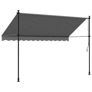 Tenda da Sole Retrattile Antracite 300x150 cm Tessuto e Acciaio 368740