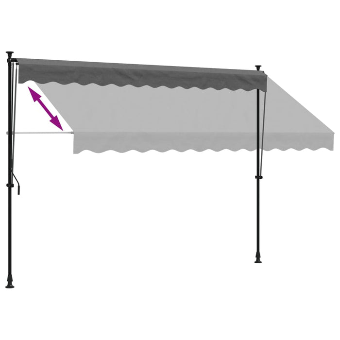 Tenda da Sole Retrattile Antracite 300x150 cm Tessuto e Acciaio 368740