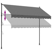 Tenda da Sole Retrattile Antracite 300x150 cm Tessuto e Acciaio 368740