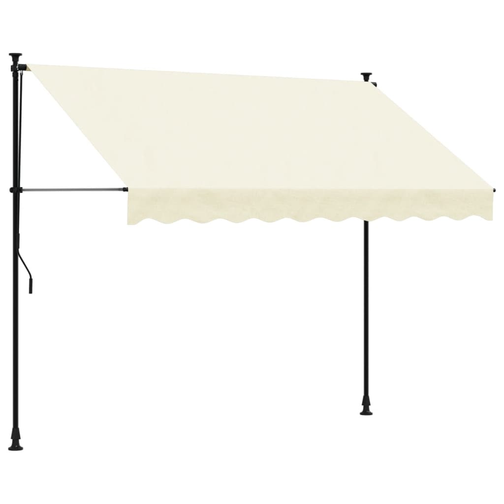 Tenda da Sole Retrattile Crema 250x150 cm in Tessuto e Acciaio 368746