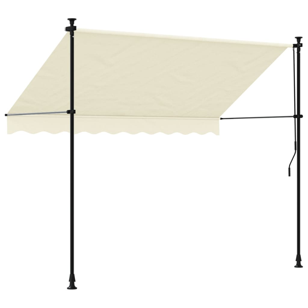 Tenda da Sole Retrattile Crema 250x150 cm in Tessuto e Acciaio 368746