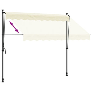 Tenda da Sole Retrattile Crema 250x150 cm in Tessuto e Acciaio 368746