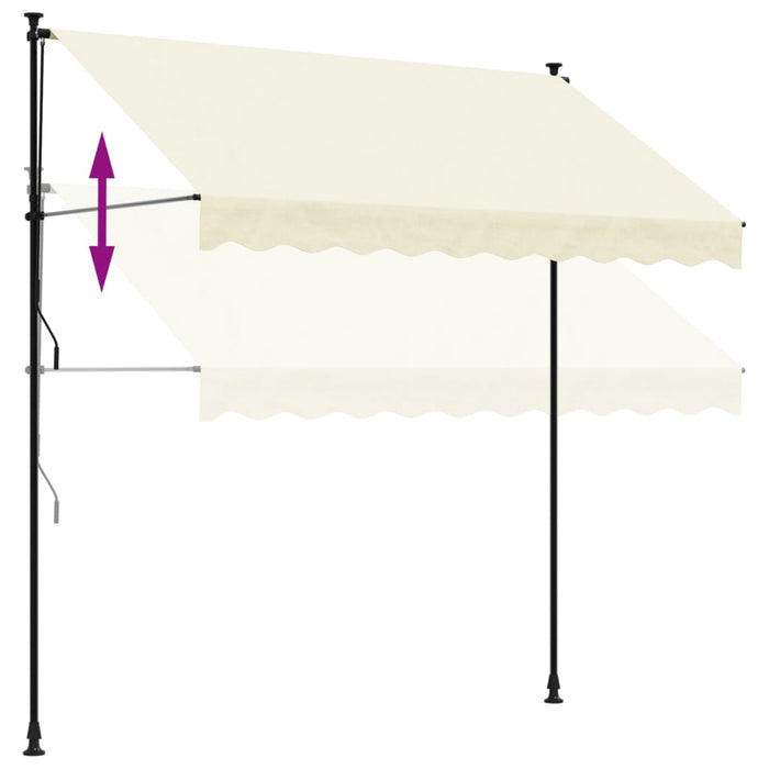 Tenda da Sole Retrattile Crema 250x150 cm in Tessuto e Acciaio 368746