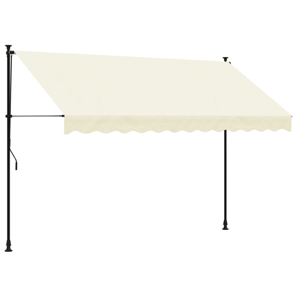 Tenda da Sole Retrattile Crema 300x150 cm in Tessuto e Acciaio 368747