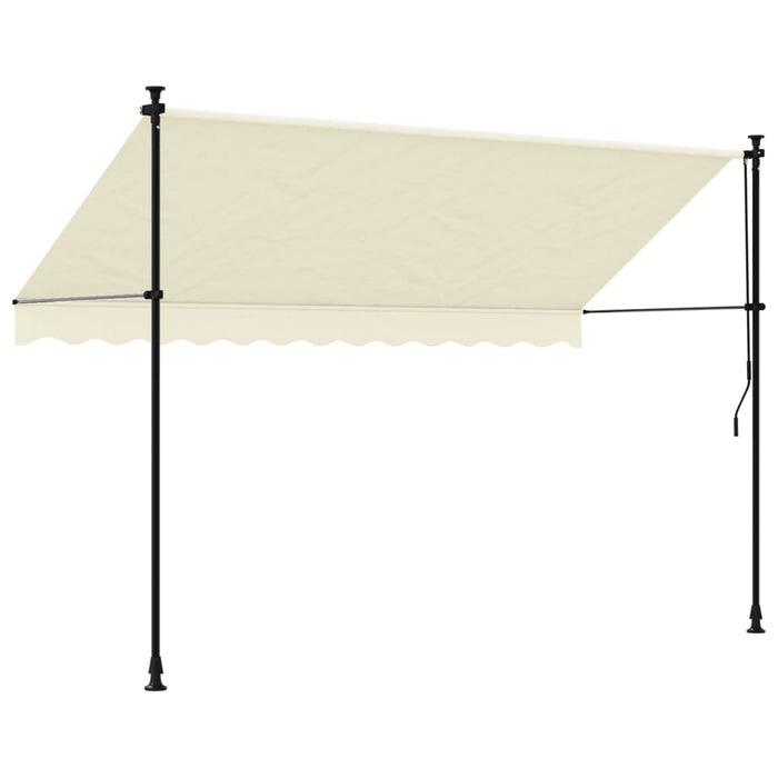 Tenda da Sole Retrattile Crema 300x150 cm in Tessuto e Acciaio 368747