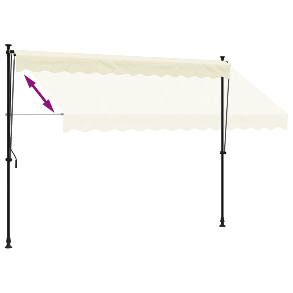 Tenda da Sole Retrattile Crema 300x150 cm in Tessuto e Acciaio 368747