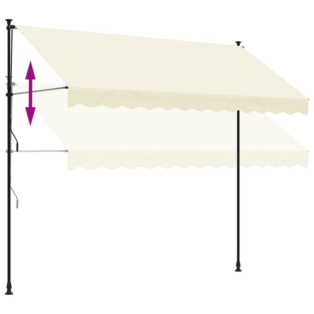 Tenda da Sole Retrattile Crema 300x150 cm in Tessuto e Acciaio 368747