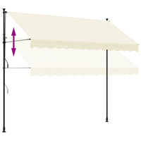 Tenda da Sole Retrattile Crema 300x150 cm in Tessuto e Acciaio 368747