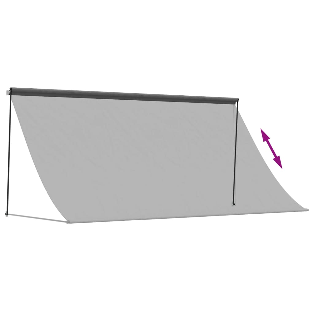 Tenda da Sole Retrattile Antracite 300x150 cm Tessuto e Acciaio 368754