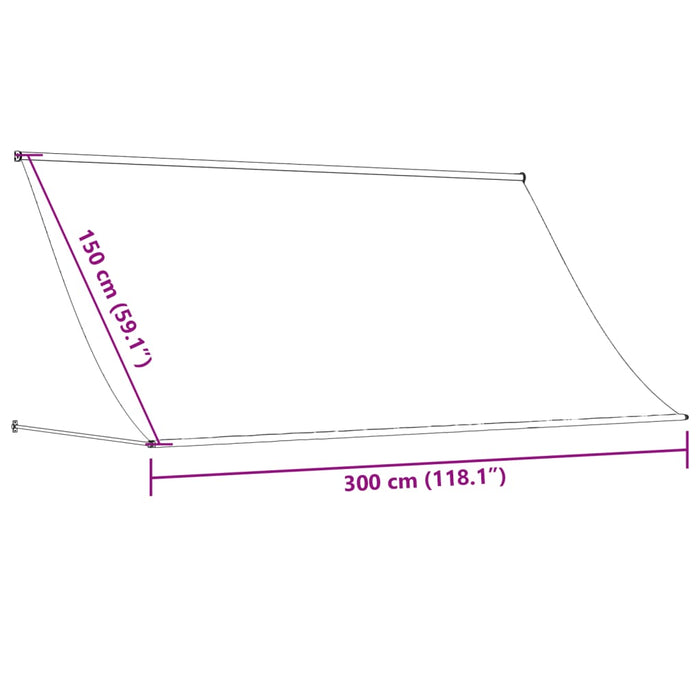 Tenda da Sole Retrattile Antracite 300x150 cm Tessuto e Acciaio 368754