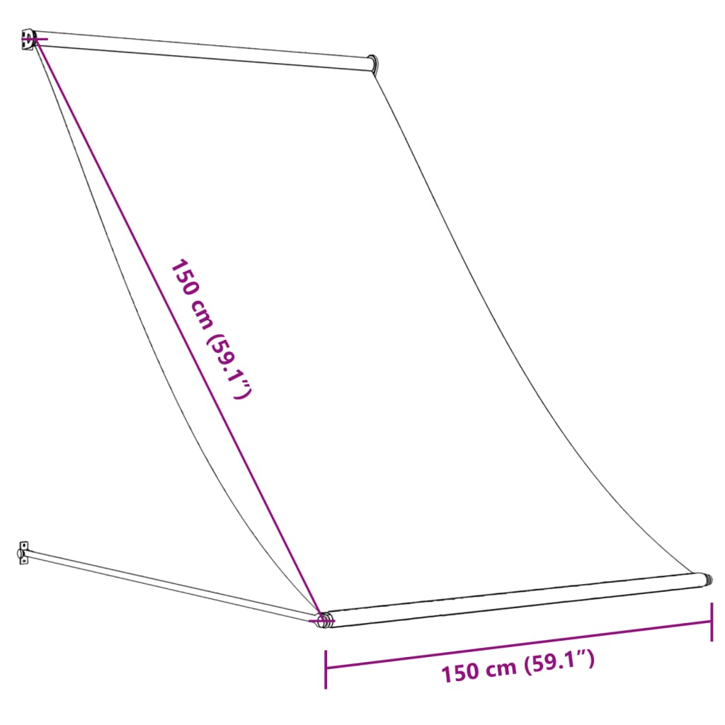 Tenda da Sole Retrattile Crema 150x150 cm in Tessuto e Acciaio 368758