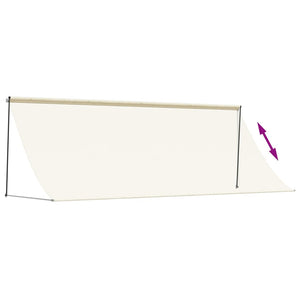 Tenda da Sole Retrattile Crema 400x150 cm in Tessuto e Acciaio 368763