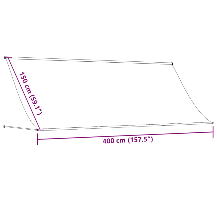 Tenda da Sole Retrattile Crema 400x150 cm in Tessuto e Acciaio 368763