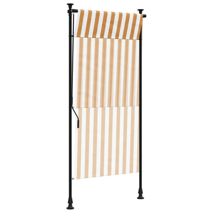 Tenda a Rullo Esterno Arancio Bianca 120x270 cm Tessuto Acciaio 368769