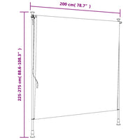 Tenda a Rullo Esterno Gialla e Bianca 200x270cm Tessuto Acciaio 368775