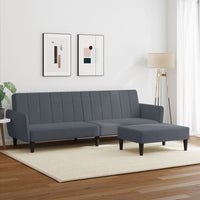 Divano Letto 2 Posti con Poggiapiedi Grigio Scuro in Vellutocod mxl 114641