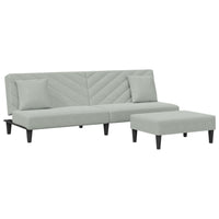 Set di Divani 2 pz con Cuscini Grigio Chiaro in Velluto 3216262