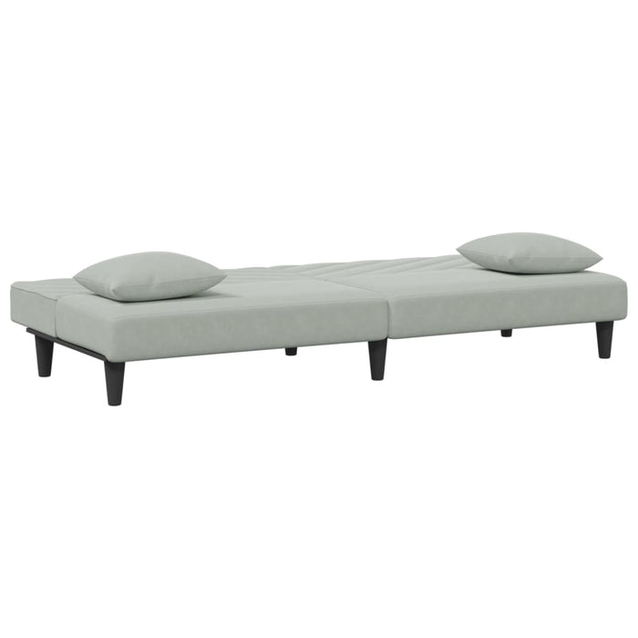 Set di Divani 2 pz con Cuscini Grigio Chiaro in Velluto 3216262