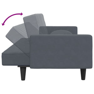 Set di Divani 2 pz con Cuscini Grigio Scuro in Velluto 3216269