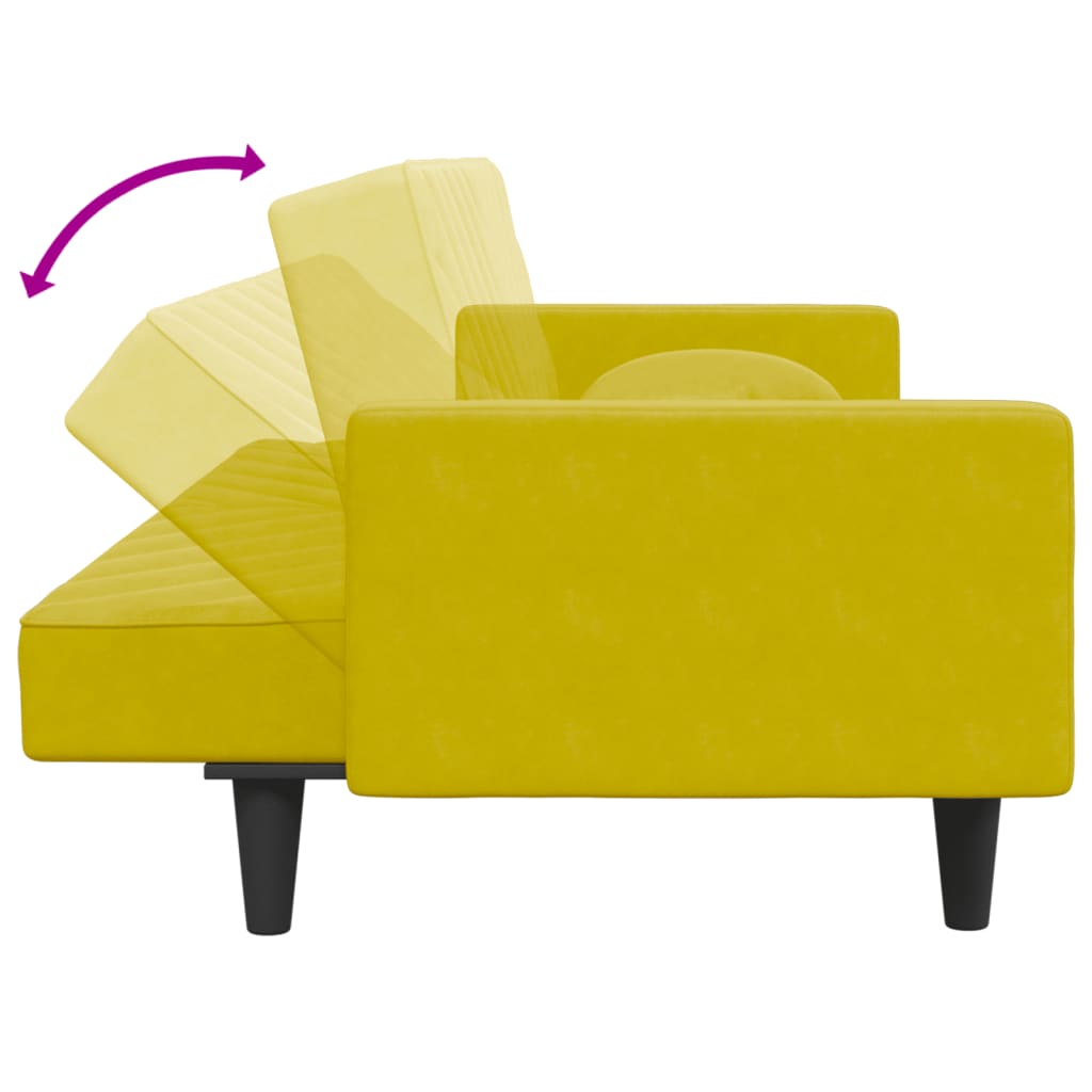 Set di Divani 2 pz con Cuscini Giallo in Velluto 3216272