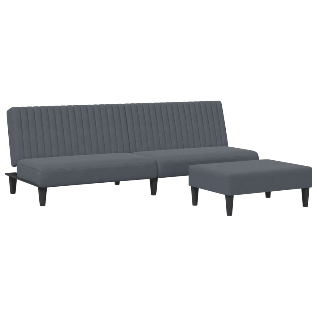 Set di Divani 2 pz Grigio Scuro in Velluto 3216275