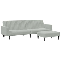 Set di Divani 2 pz Grigio Chiaro in Velluto 3216280