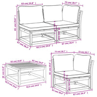 Set Salotto da Giardino 6 pz con Cuscini in Massello di Acacia 3214293