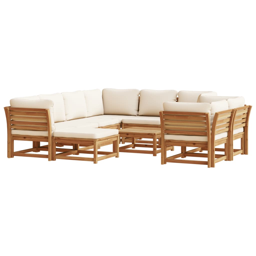 Set Salotto da Giardino 10 pz con Cuscini Legno Massello Acacia 3214296