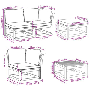 Set Salotto da Giardino 10 pz con Cuscini Legno Massello Acacia 3214296