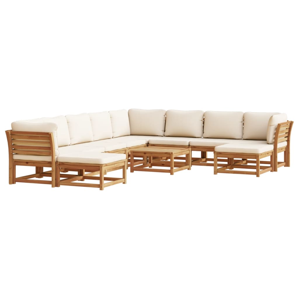 Set Salotto da Giardino 11 pz con Cuscini Legno Massello Acacia 3214297