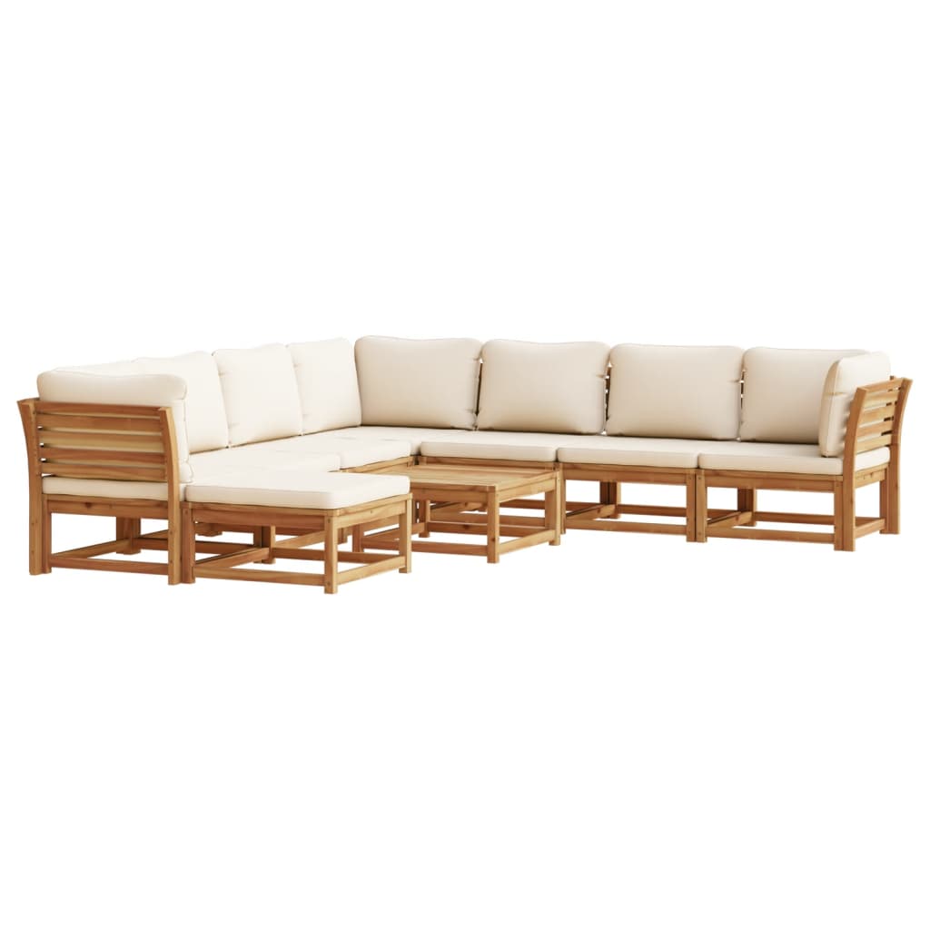 Set Salotto Giardino 9 pz con Cuscini Legno Massello di Acacia 3214298