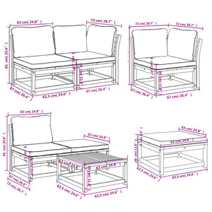 Set Salotto da Giardino 7 pz con Cuscini Legno Massello Acacia 3214299