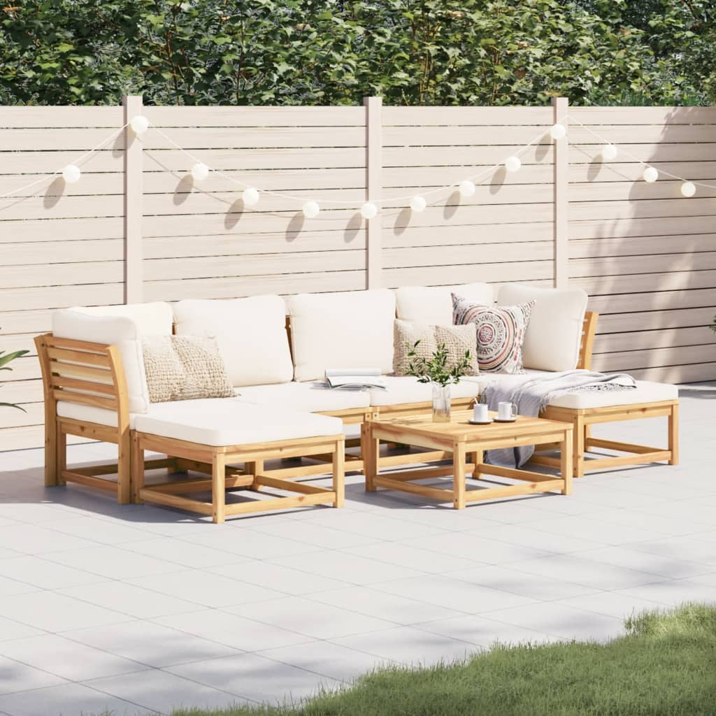 Set Salotto da Giardino 7 pz con Cuscini Legno Massello Acacia 3214299