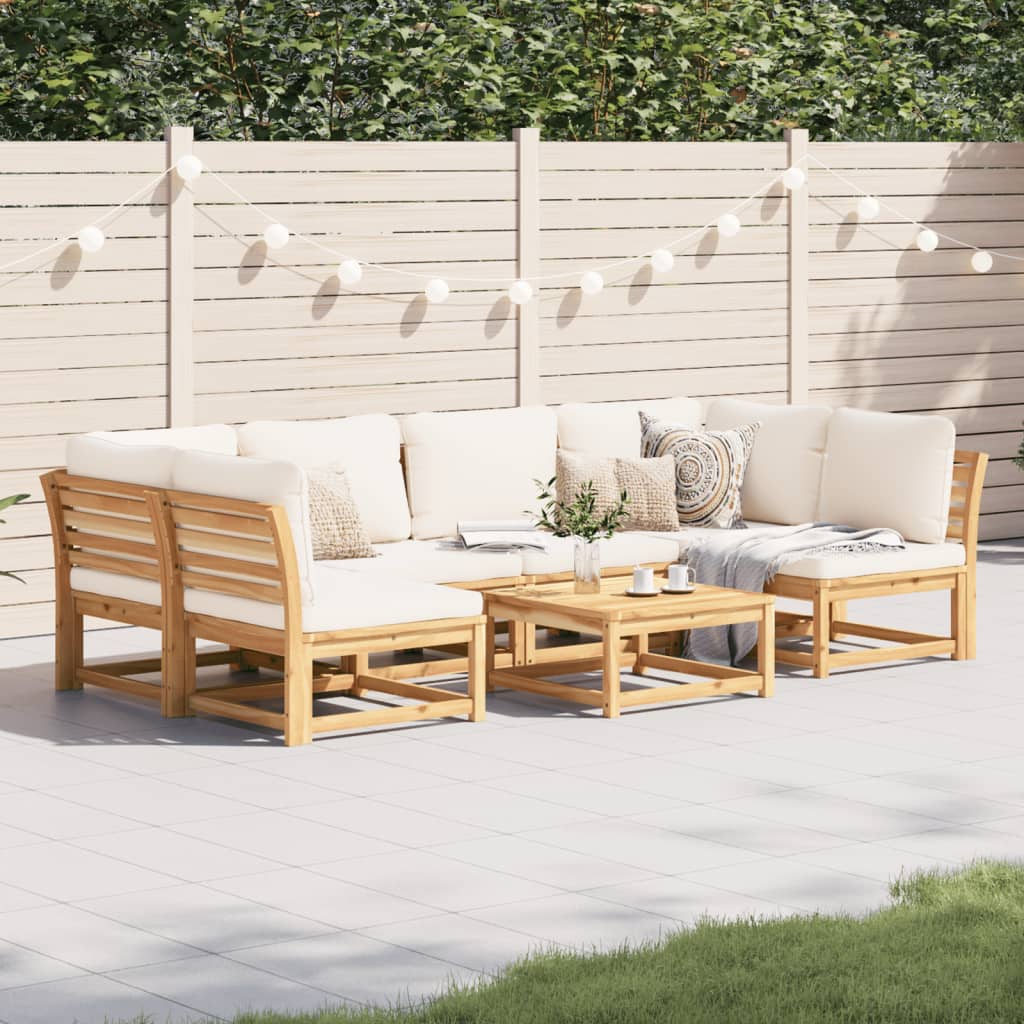 Set Salotto da Giardino 7 pz con Cuscini Legno Massello Acacia 3214300